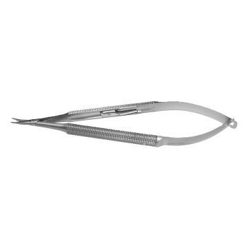 Instruments de microchirurgie médicale Définir le support d&#39;aiguille du kit chirurgical avec ciseaux pour microchirurgie incurvé avec verrouillage